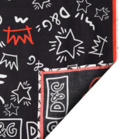 Dolce & Gabbana musta-valge-punane sall DG Crown Foulard 7 Dolce & Gabbana musta-valge-punane sall DG Crown Foulard
