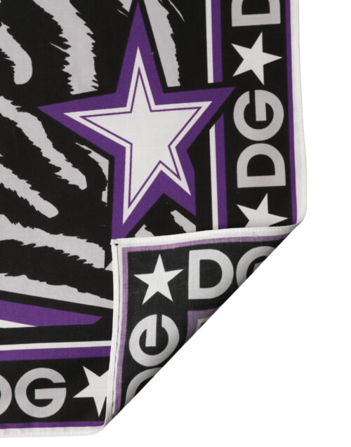 Dolce & Gabbana musta ja lilla sall DG King Foulard 3 Dolce & Gabbana musta ja lilla sall DG King Foulard