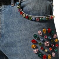 Dolce & Gabbana Sinised kaunistatud avara lõikega meeste teksad 11 Dolce & Gabbana Sinised kaunistatud avara lõikega meeste teksad