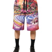 Dolce & Gabbana mitmevärvilised graafilise trükiga bermuda lühikesed püksid 6 Dolce & Gabbana mitmevärvilised graafilise trükiga bermuda lühikesed püksid