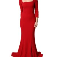 Dolce & Gabbana Punane liibuv merineitsi lõikega kleit