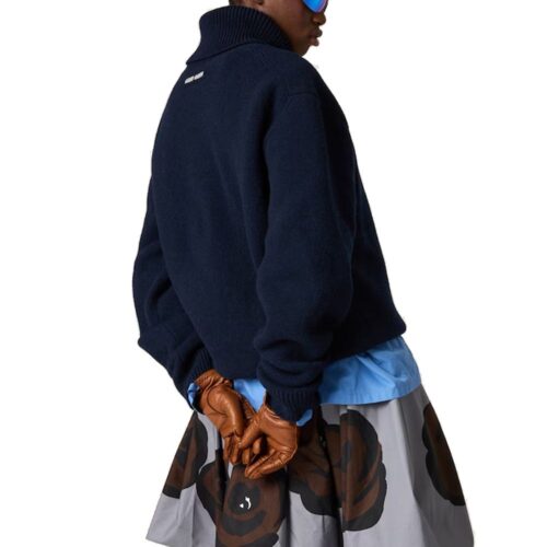 Miu Miu Sinine kõrge kaelusega kampsun