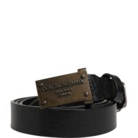 Dolce & Gabbana Meeste must klassikaline logopandlaga vöö