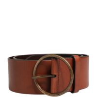 Dolce & Gabbana Meeste pruun laia vööga metallist ümara pandlaga vöö