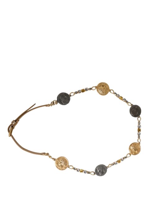 Dolce & Gabbana Kuldne ketiga kaunistatud pandlaga vöö