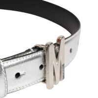 Moschino Couture hõbedane logoga metallpandla vöö