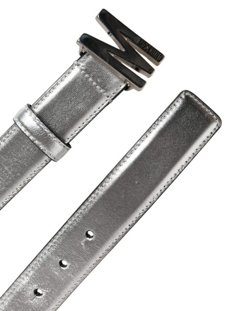 Moschino Couture hõbedane logoga metallpandla vöö