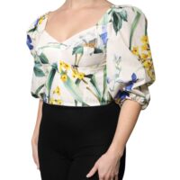 Dolce & Gabbana valge lillemustriga lühike pluus