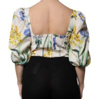 Dolce & Gabbana valge lillemustriga lühike pluus