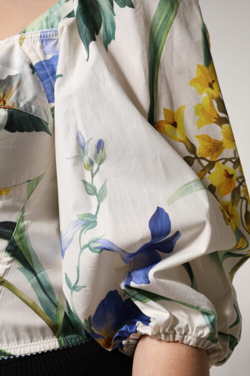 Dolce & Gabbana valge lillemustriga lühike pluus