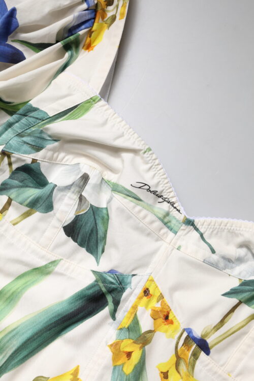 Dolce & Gabbana valge lillemustriga lühike pluus