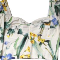 Dolce & Gabbana valge lillemustriga lühike pluus