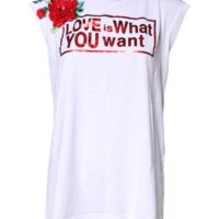 Dolce & Gabbana valge lillemustriga varrukateta topp