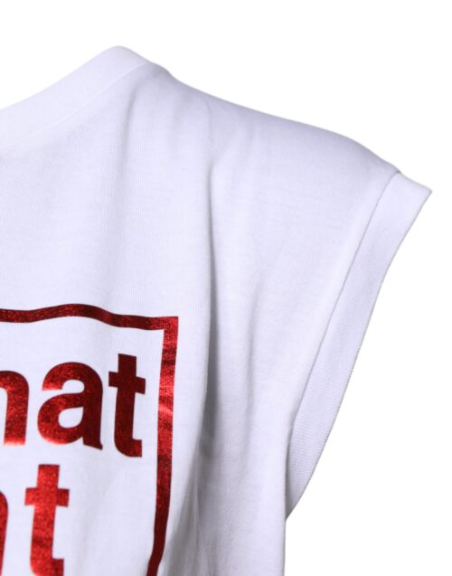 Dolce & Gabbana valge lillemustriga varrukateta topp