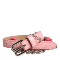 Dolce & Gabbana roosa kaunistatud roosidega tekstuuriga vöö