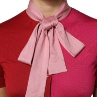 Dolce & Gabbana roosa lühikeste varrukatega pluus Ascot-kraega