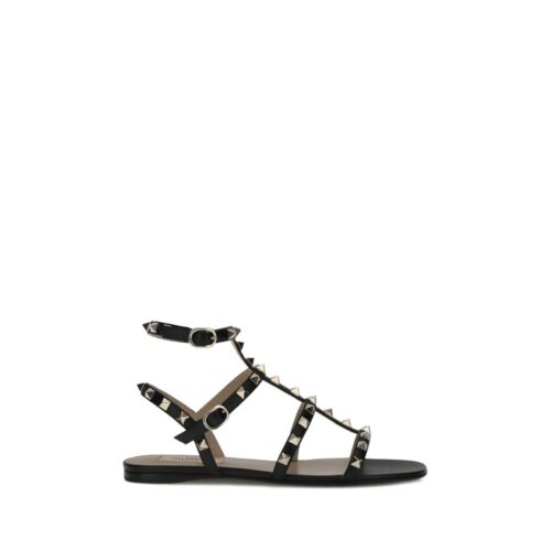 Valentino Garavani Mustad lamedad sandaalid Rockstud 1 Valentino Garavani Mustad lamedad sandaalid Rockstud