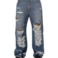 Dolce & Gabbana Sinised sirge lõikega teksad logoplaadiga