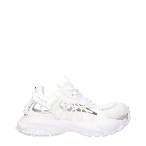 Versace White Leather Athletic Sneakers