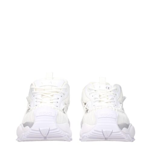 Versace White Leather Athletic Sneakers