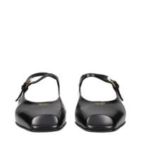 Prada Black Leather Flat Sandals