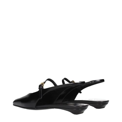 Prada Black Leather Flat Sandals