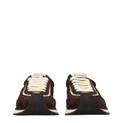 Dolce & Gabbana Brown Fabric Low Top Sneakers