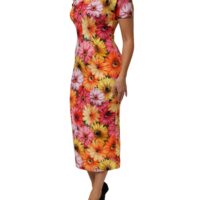 Dolce & Gabbana mitmevärviline lillemustriga midikleit