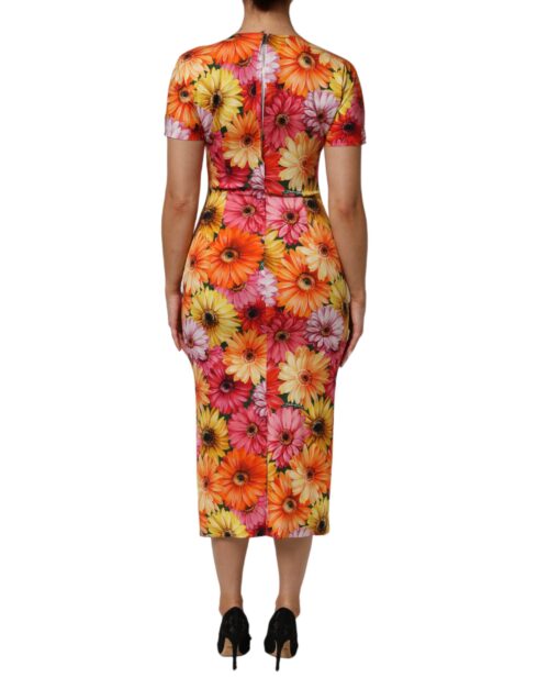 Dolce & Gabbana mitmevärviline lillemustriga midikleit