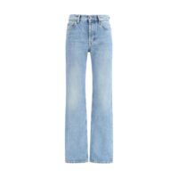 Saint Laurent Light Blue Cotton Straight-Leg Jeans