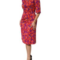 Dolce & Gabbana lilla lillemustriline midikleit