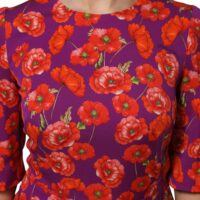 Dolce & Gabbana lilla lillemustriline midikleit