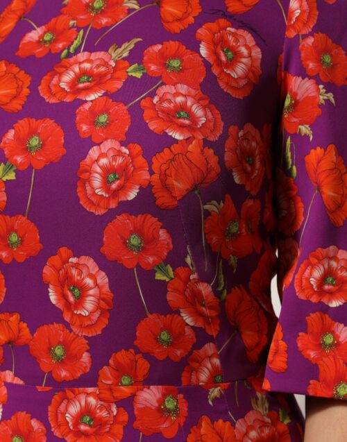 Dolce & Gabbana lilla lillemustriline midikleit
