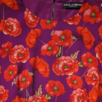 Dolce & Gabbana lilla lillemustriline midikleit