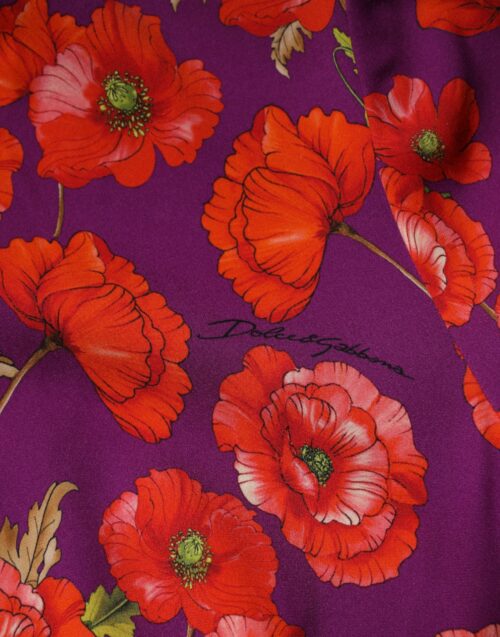 Dolce & Gabbana lilla lillemustriline midikleit