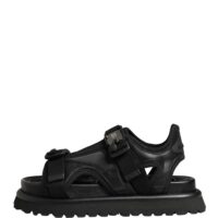 Dolce & Gabbana mustad logodetailidega meeste platvormsandaalid