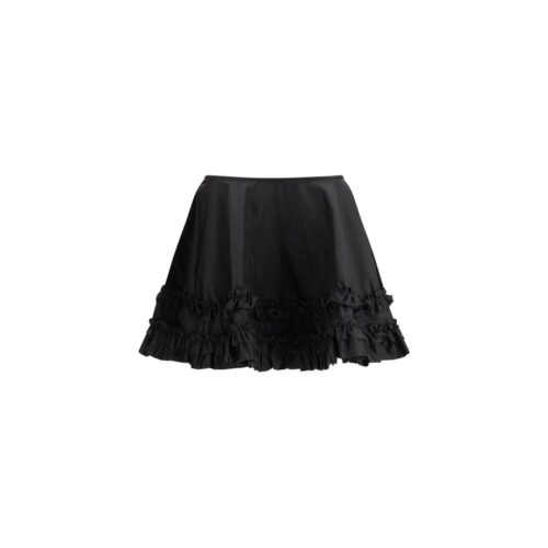Ganni must miniseelik Duchesse Mini Frill