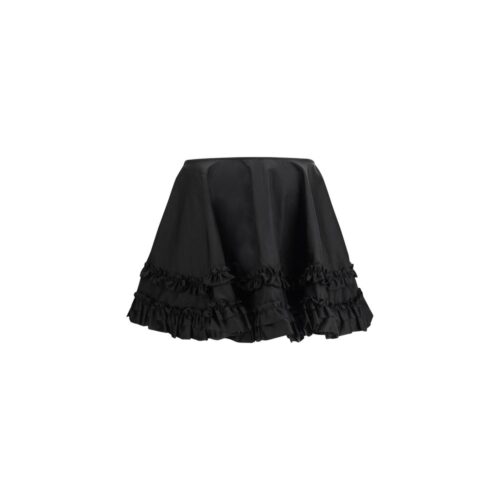 Ganni must miniseelik Duchesse Mini Frill