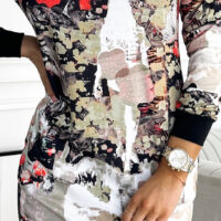 Numoco värvilise mustriga kleit ELVIRA 407-1