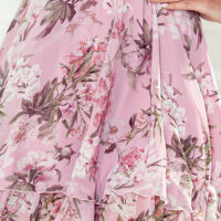 Numoco määrdunud roosa lillemustriga kleit MONICA