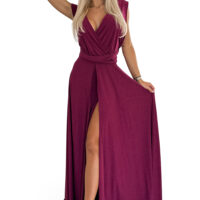 Numoco bordoopunane sädelev pikk kleit 509-3 15 Numoco bordoopunane sädelev pikk kleit 509-3