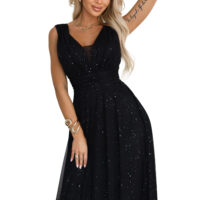 Numoco Basic must pikk õhtukleit 637-2 15 Numoco Basic must pikk õhtukleit 637-2