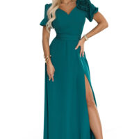 Numoco pudeliroheline elegantne pikk kleit 653-1