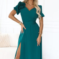 Numoco pudeliroheline elegantne pikk kleit 653-1