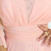 Numoco Basic Virsikukarva pikk sädelev pluss-suuruses kleit 654-4 17 Numoco Basic Virsikukarva pikk sädelev pluss-suuruses kleit 654-4