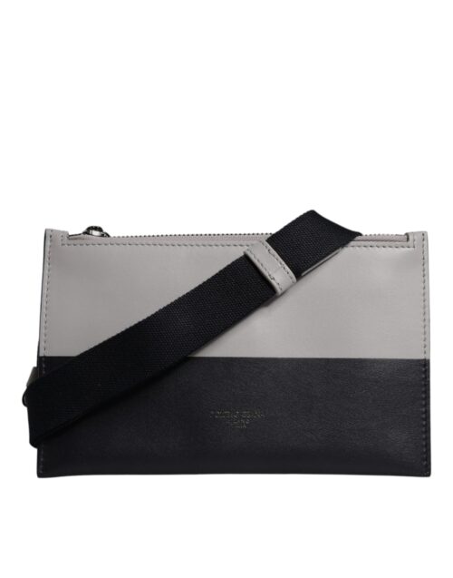 Dolce & Gabbana must-valge üleõlakott reljeefse logoga 1 Dolce & Gabbana must-valge üleõlakott reljeefse logoga