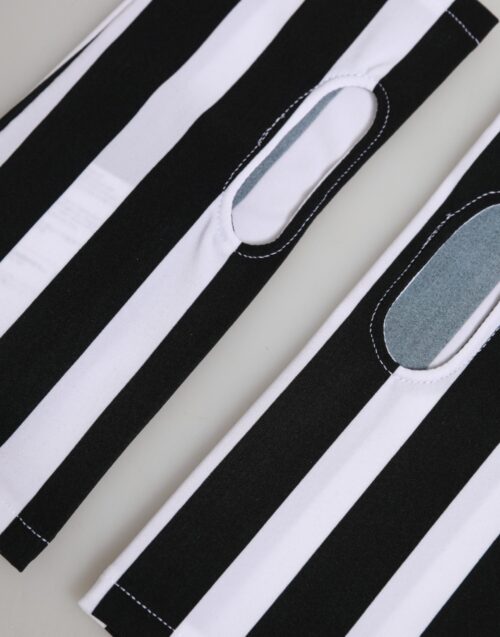 Dolce & Gabbana mustvalged sõrmedeta randmepikkused kindad