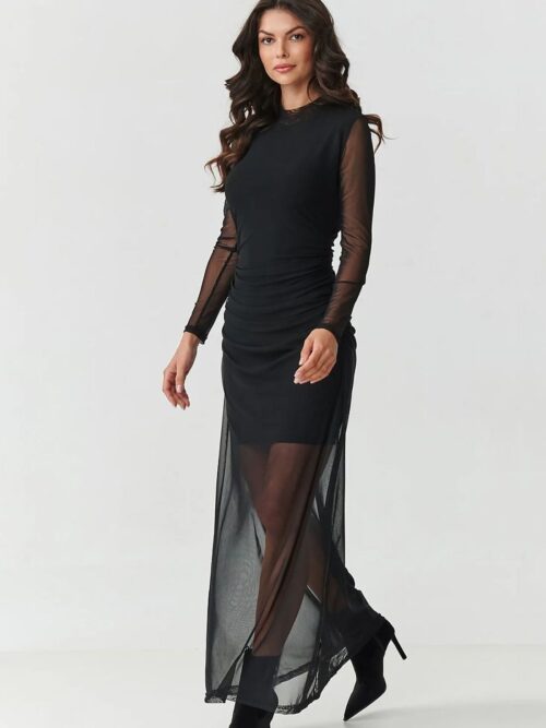 Makadamia must õhtukleit mudel 219536